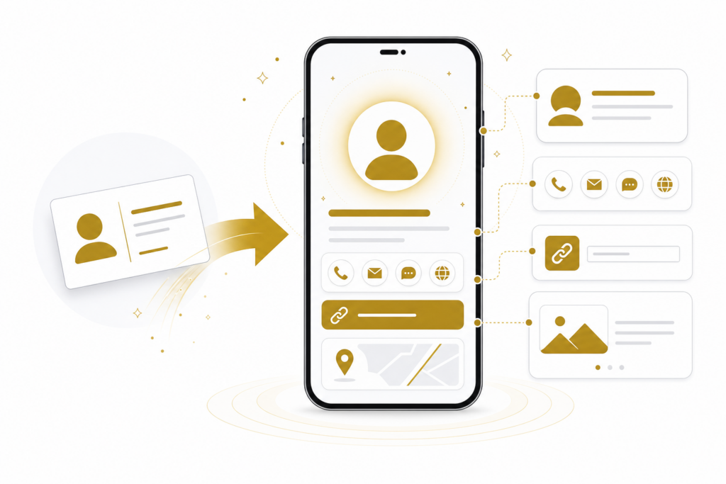 Carte de visite digitale : un profil professionnel dynamique sur smartphone