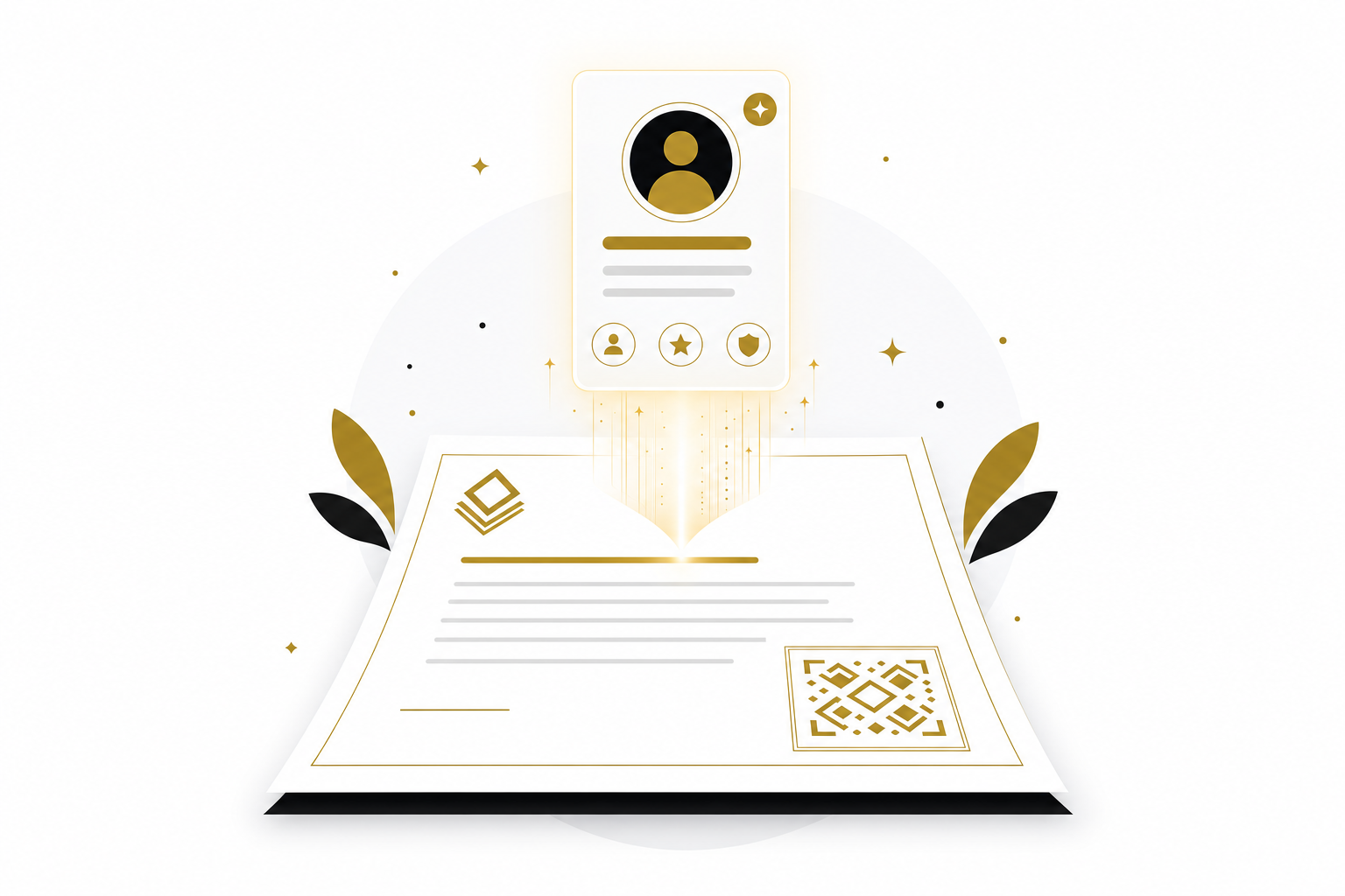 QR code sur un papier à en-tête professionnel transformant un document figé en point de contact