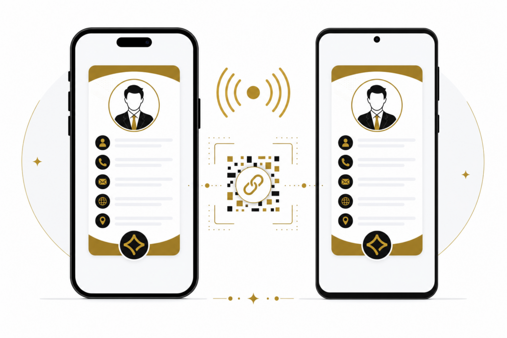 Carte de visite virtuelle universelle fonctionnant sur iPhone et Android