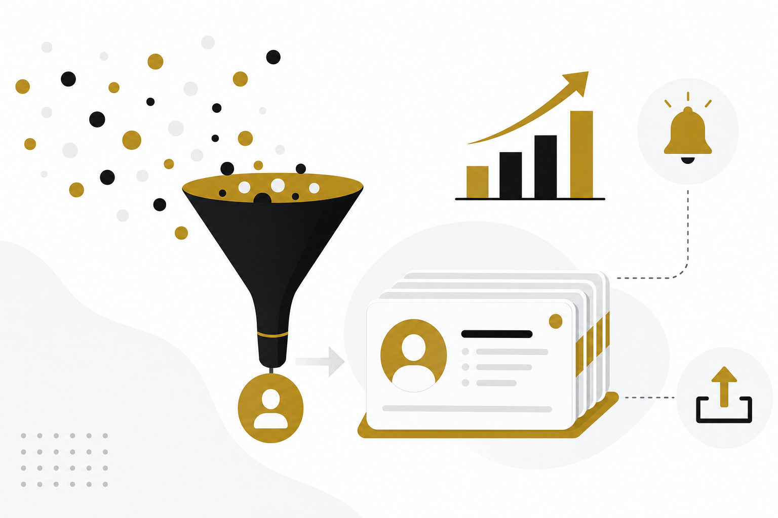 Interface de gestion, suivi et export des contacts dans Contactlinker